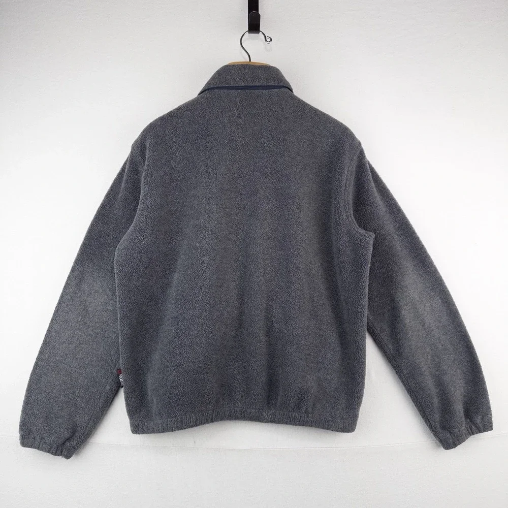 90's Vtg Polo Ralph Lauren Men's S Fleece Chin Strap Harrington Jacket Gray